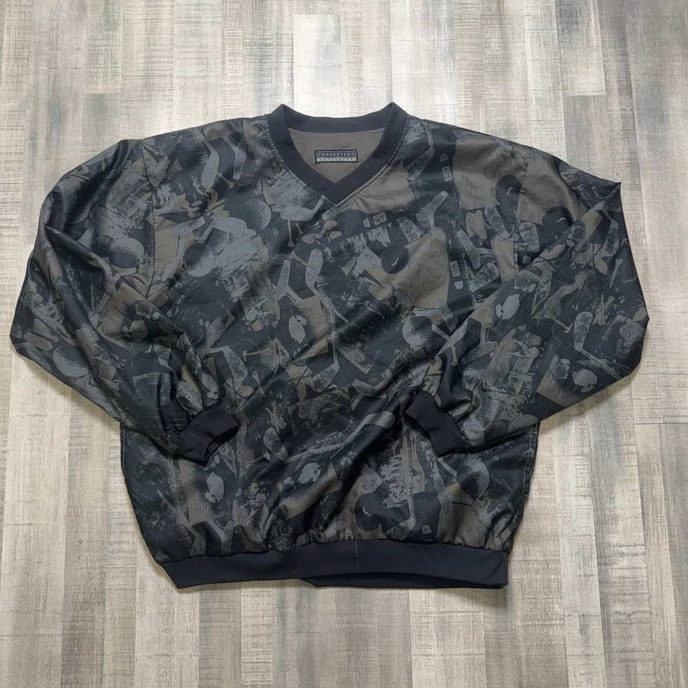 VTG 90s Forrester's Outerwear Golf Print AOP Windbreaker Pullover Jacket XL